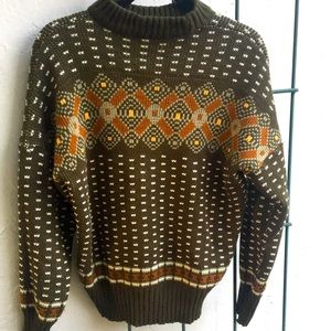 Scottish Green Knit Stripe Sweater